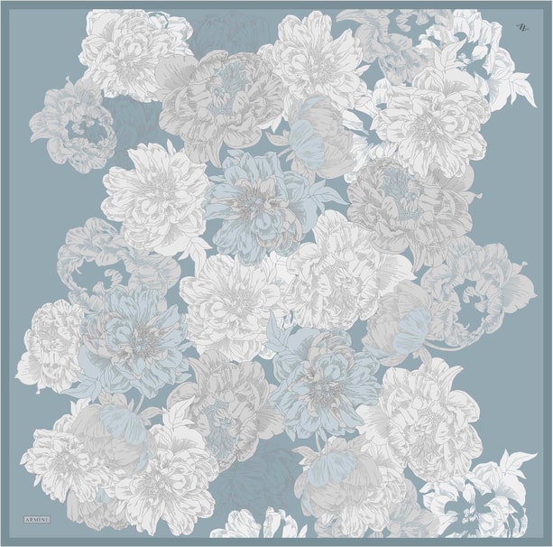 Armine Desenli Saf İpek Sura Eşarp 9330-06