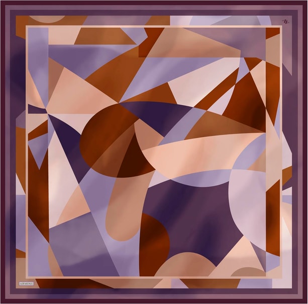 Armine Desenli Saf İpek Sura Eşarp 9331-50