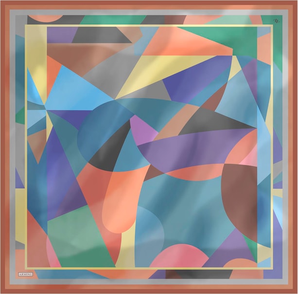 Armine Desenli Saf İpek Sura Eşarp 9331-82