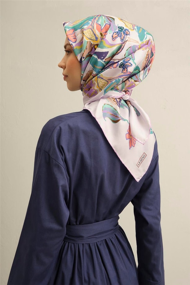 Armine Dijital Saf İpek Eşarp 9332D (T) 33
