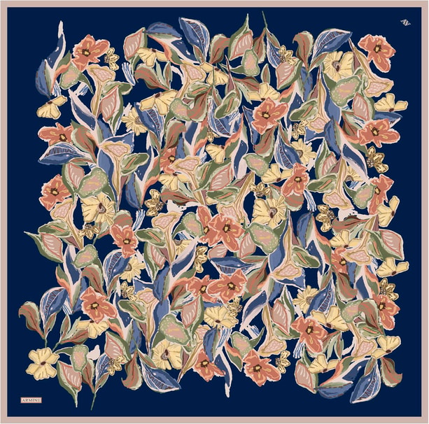Armine Desenli Saf İpek Sura Eşarp 9332-37