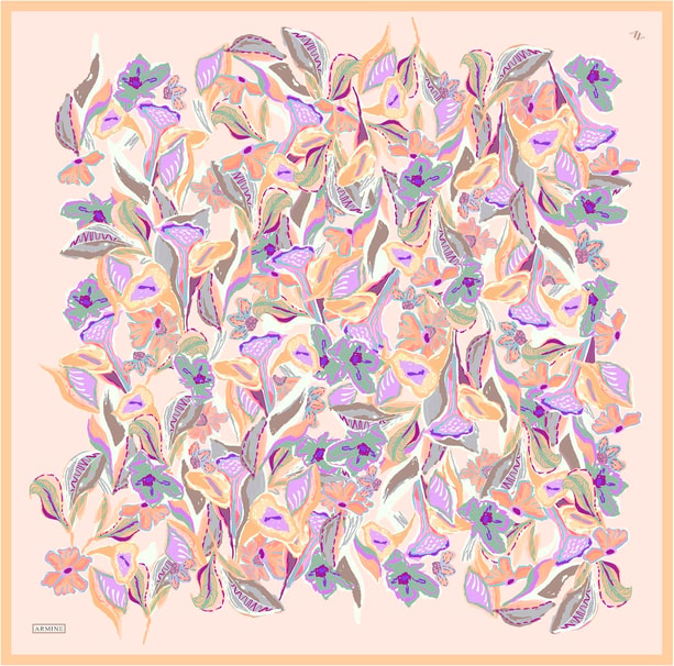 Armine Desenli Saf İpek Sura Eşarp 9332-56