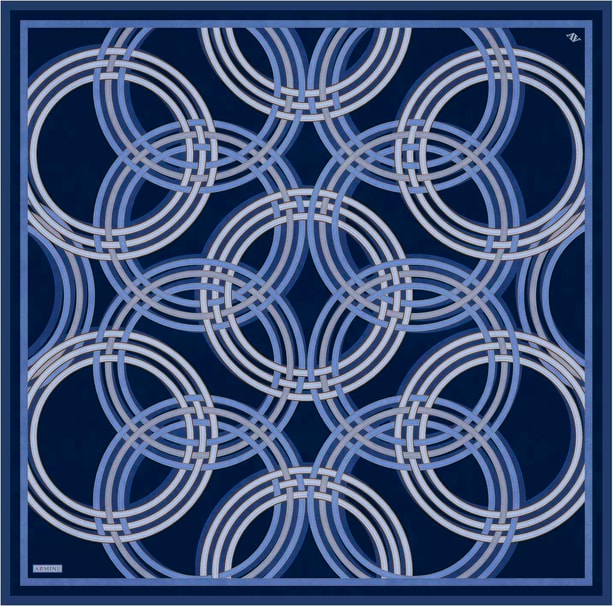 Armine Desenli Saf İpek Twill Eşarp 9333-08