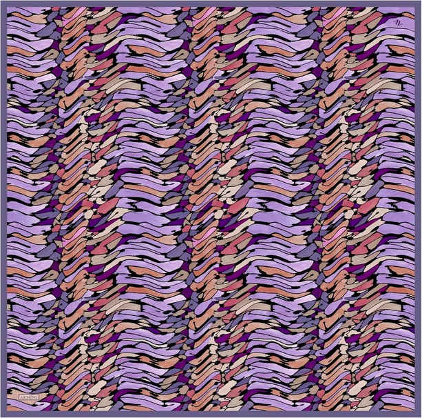Armine Desenli Saf İpek Twill Eşarp 9335-06
