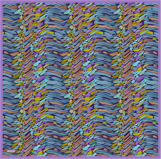 Armine Desenli Saf İpek Twill Eşarp 9335- 85