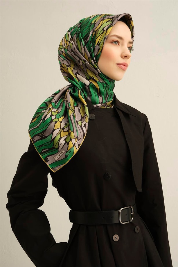 Armine Dijital Saf İpek Eşarp 9335D (S) 84