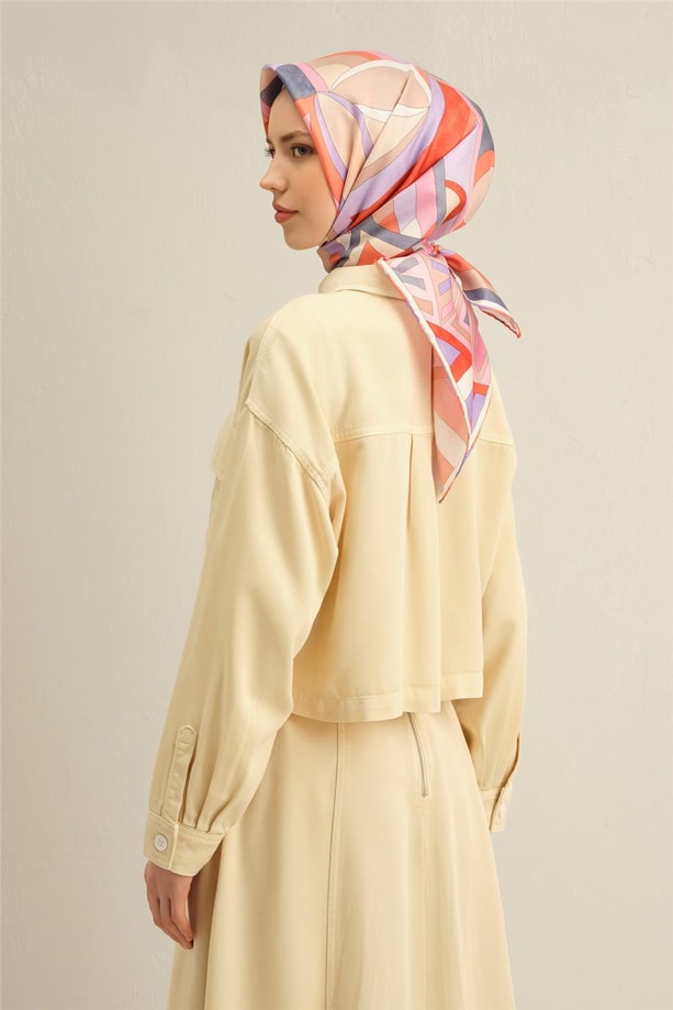 Armine Desenli Saf İpek Twill Eşarp 9336- 35