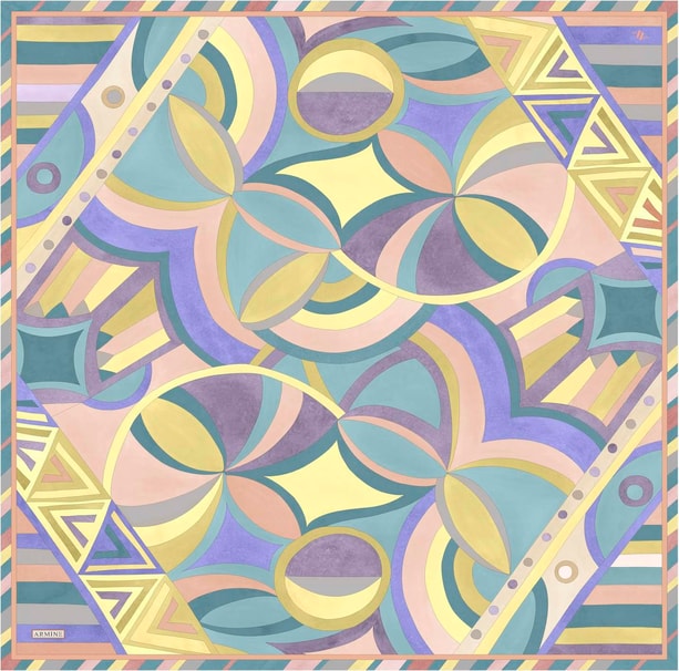 Armine Desenli Saf İpek Twill Eşarp 9336- 54