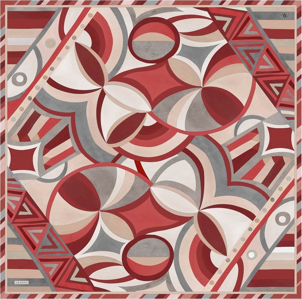 Armine Desenli Saf İpek Twill Eşarp 9336-84