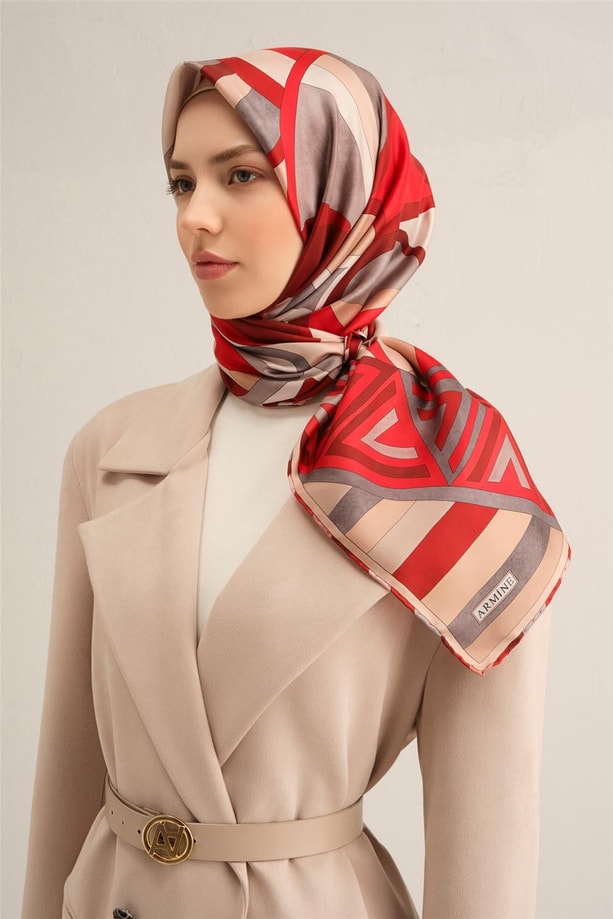 Armine Dijital Saf İpek Eşarp 9336D (T) 84
