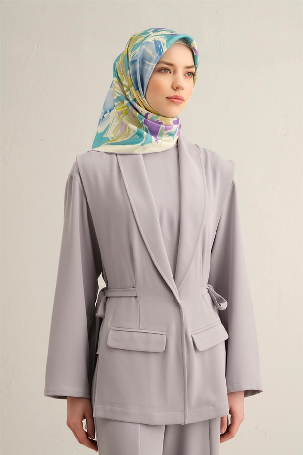 Armine Desenli Saf İpek Twill Eşarp 9337-80