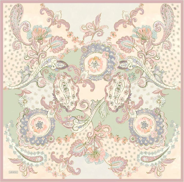 Armine Desenli Saf İpek Sura Eşarp 9338- 21