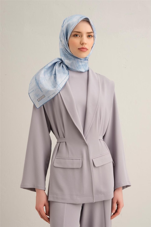 Armine Desenli Saf İpek Twill Eşarp 9339- 07