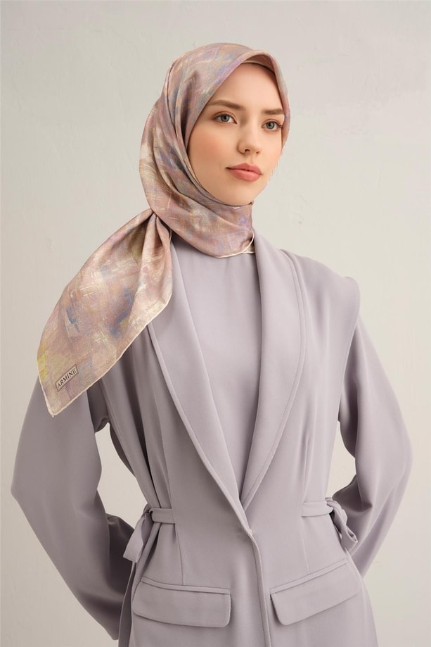 Armine Desenli Saf İpek Twill Eşarp 9339- 31