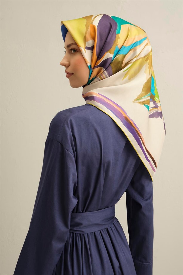 Armine Dijital Saf İpek Eşarp 9340D (S) 05