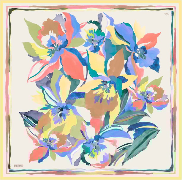 Armine Desenli Saf İpek Sura Eşarp 9340-83