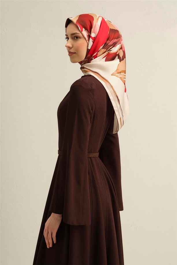 Armine Desenli Saf İpek Twill Eşarp 9340- 03