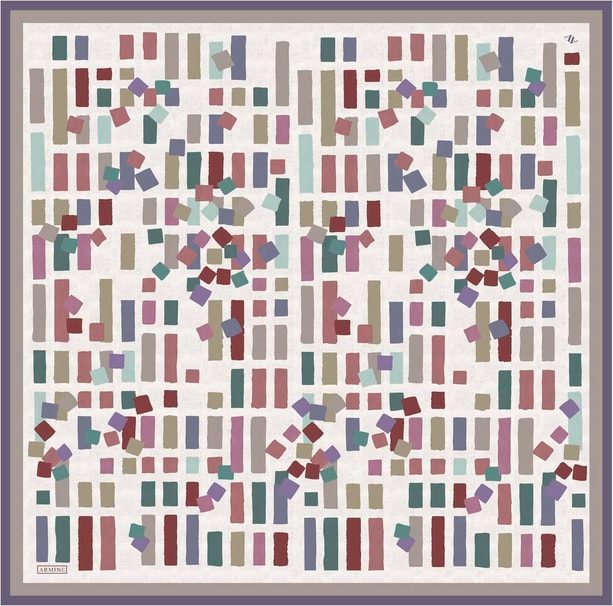 Armine Desenli Saf İpek Twill Eşarp 9341-04