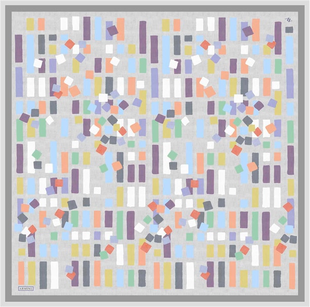 Armine Desenli Saf İpek Twill Eşarp 9341-06