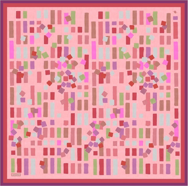 Armine Desenli Saf İpek Twill Eşarp 9341- 51