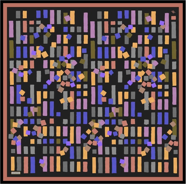 Armine Desenli Saf İpek Twill Eşarp 9341- 57