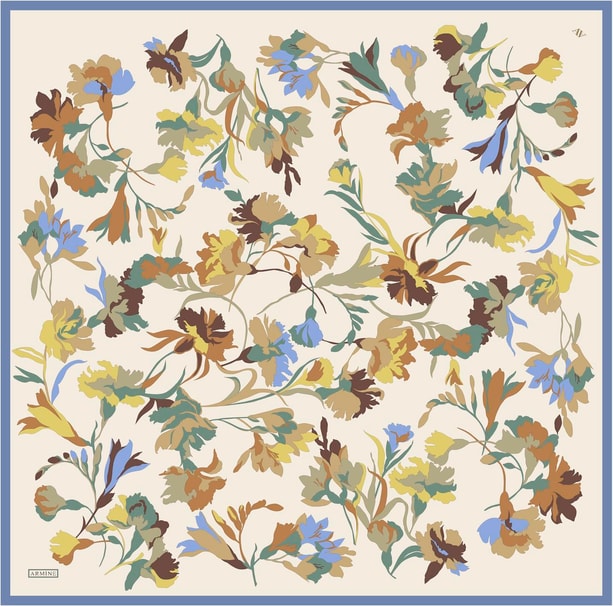 Armine Desenli Saf İpek Sura Eşarp 9342-03