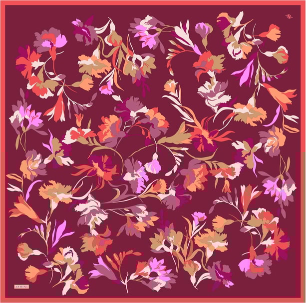 Armine Desenli Saf İpek Sura Eşarp 9342-53