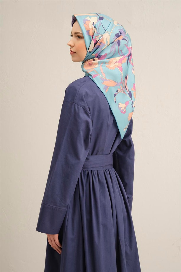 Armine Desenli Saf İpek Twill Eşarp 9342- 34