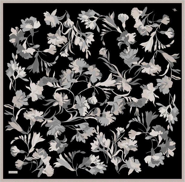 Armine Desenli Saf İpek Twill Eşarp 9342- 84