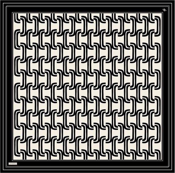 Armine Desenli Saf İpek Twill Eşarp 9343-09