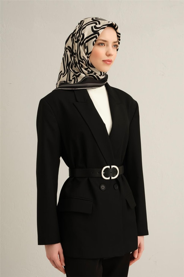 Armine Desenli Saf İpek Twill Eşarp 9343- 09