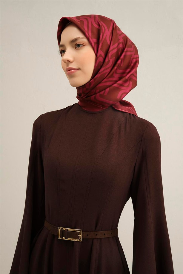 Armine Desenli Saf İpek Twill Eşarp 9343- 87