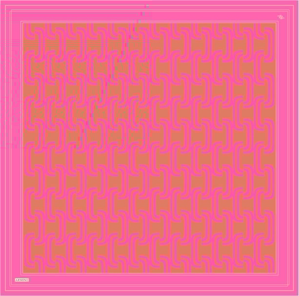 Armine Desenli Saf İpek Twill Eşarp 9343- 89