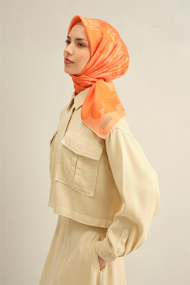 Armine Desenli Saf İpek Sura Eşarp 9344- 36