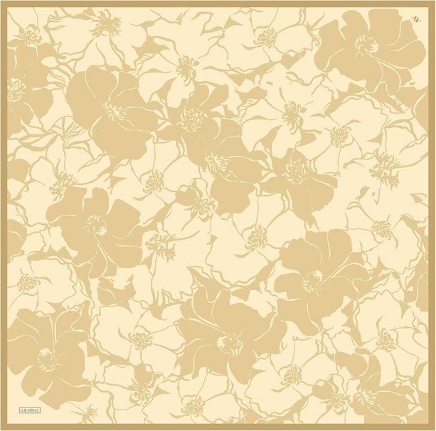 Armine Desenli Saf İpek Twill Eşarp 9344-33