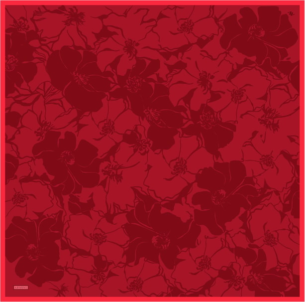Armine Desenli Saf İpek Twill Eşarp 9344-38