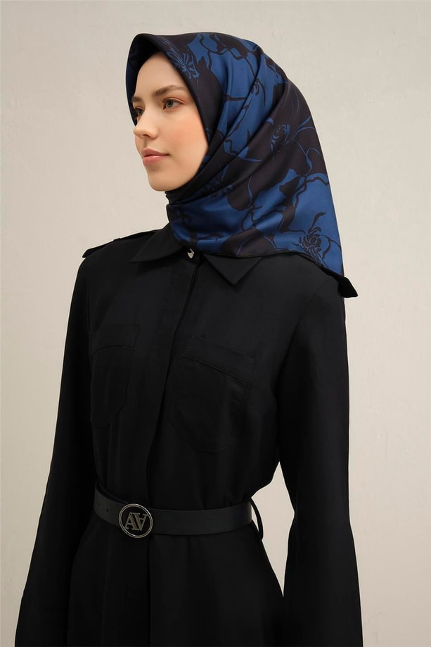 Armine Desenli Saf İpek Twill Eşarp 9344- 41