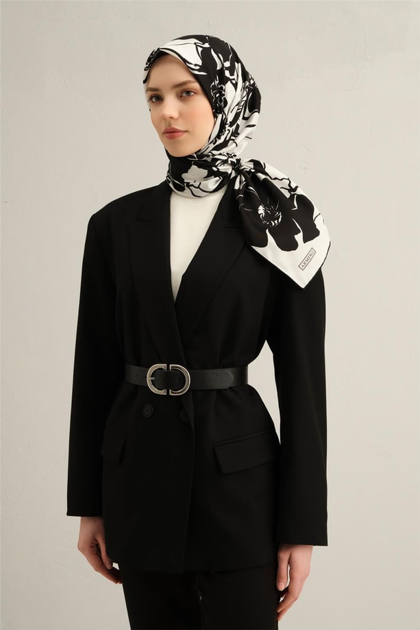 Armine Desenli Saf İpek Twill Eşarp 9344- 44