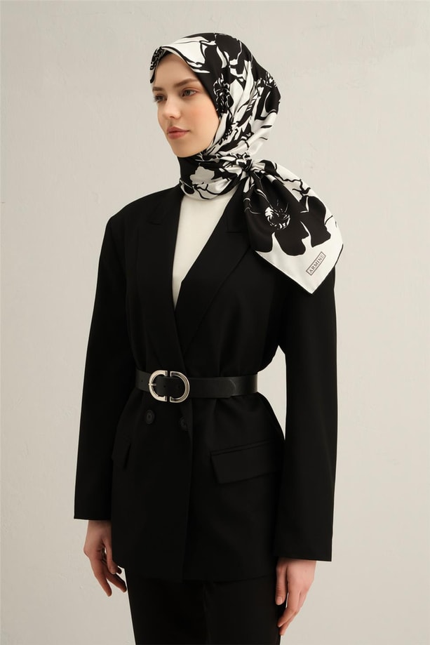 Armine Desenli Saf İpek Twill Eşarp 9344- 44