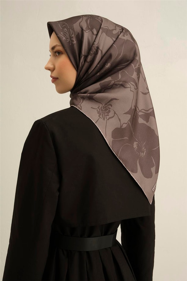 Armine Desenli Saf İpek Twill Eşarp 9344- 46