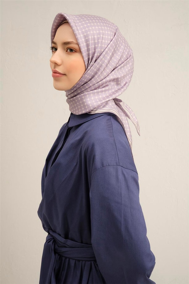 Armine Desenli Saf İpek Twill Eşarp 9345- 83