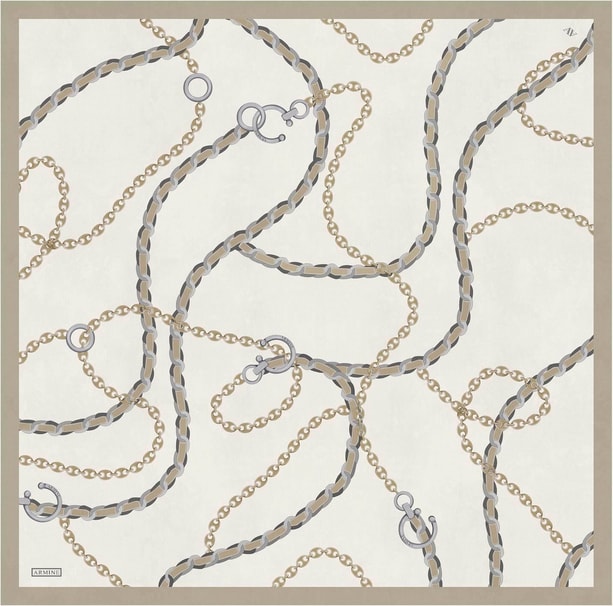 Armine Desenli Saf İpek Twill Eşarp 9346-05
