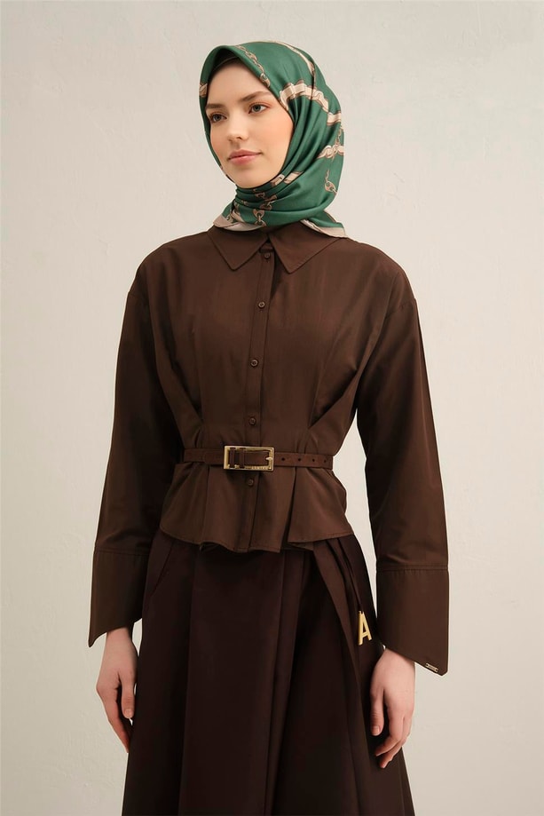 Armine Desenli Saf İpek Twill Eşarp 9346- 12