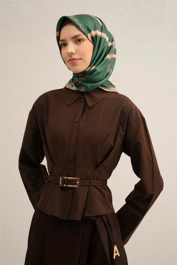 Armine Desenli Saf İpek Twill Eşarp 9346- 12