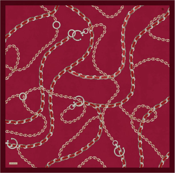 Armine Desenli Saf İpek Twill Eşarp 9346-32