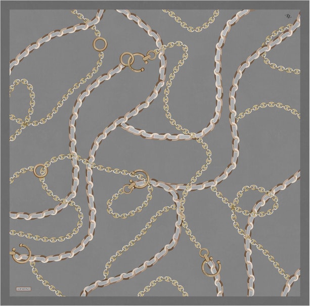 Armine Desenli Saf İpek Twill Eşarp 9346-34