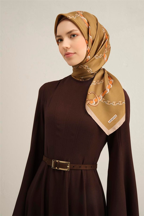 Armine Desenli Saf İpek Twill Eşarp 9346- 39