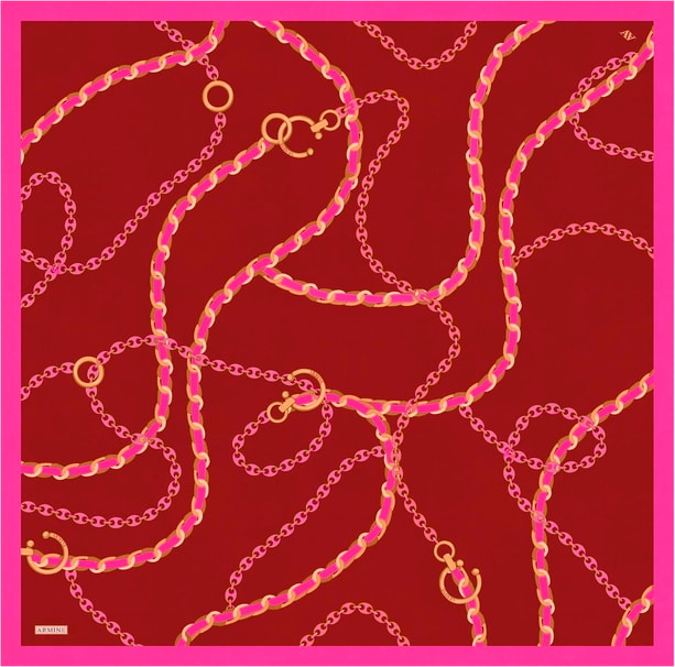 Armine Desenli Saf İpek Twill Eşarp 9346- 50
