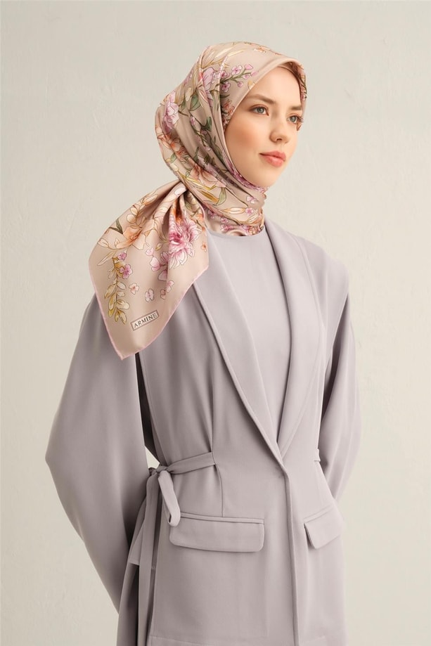 Armine Dijital Saf İpek Eşarp 9347D (T) 34