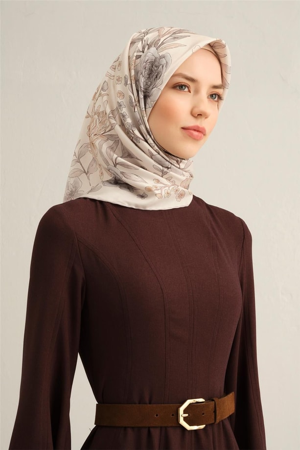 Armine Dijital Saf İpek Eşarp 9347D (T) 83
